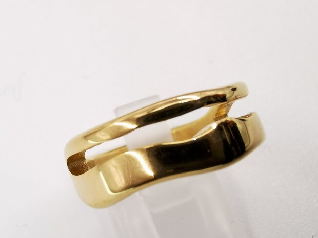 Ring, Goldfarben, Edelstahl, Mittelöffnung. 