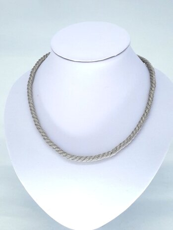 ketting & armband, mesh gedraaid, edelstaalset