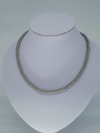 ketting & armband, mesh gedraaid, edelstaalset