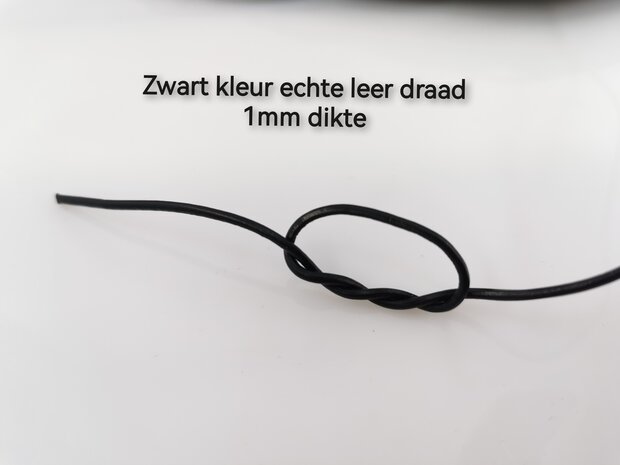 Leren Koord - zwart – D 1.5mm – L 10 meter - Echt Leer!!