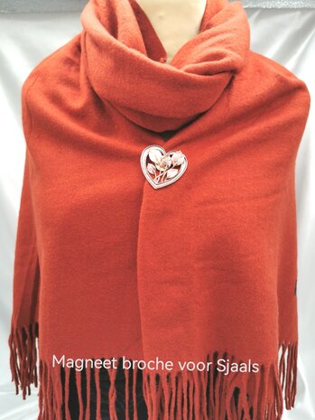 Magnetbrosche elegantes Herzgold mit brauner Farbe für Schal, Schal und Strickjacke