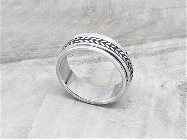 RVS - stress ringen Tarwe tattoo band, 2 losse ring op elkaar (ook wel stress ring genoemd)