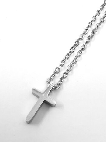 Edelstahl Feinkette L 45 cm mit Minikreuz