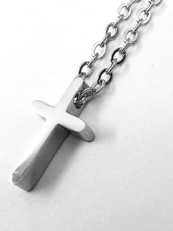 Edelstahl Feinkette L 45 cm mit Minikreuz