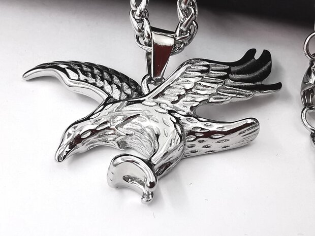 Adler - Herren Halskette L 60 cm - Adler Anhänger aus Edelstahl