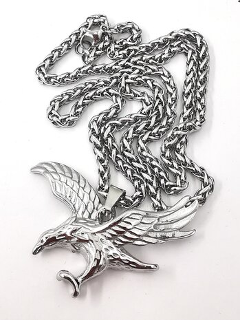 Adler - Herren Halskette L 60 cm - Adler Anhänger aus Edelstahl
