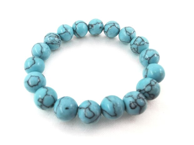 Armband T&uuml;rkis gr&uuml;nblau 17 Perlen