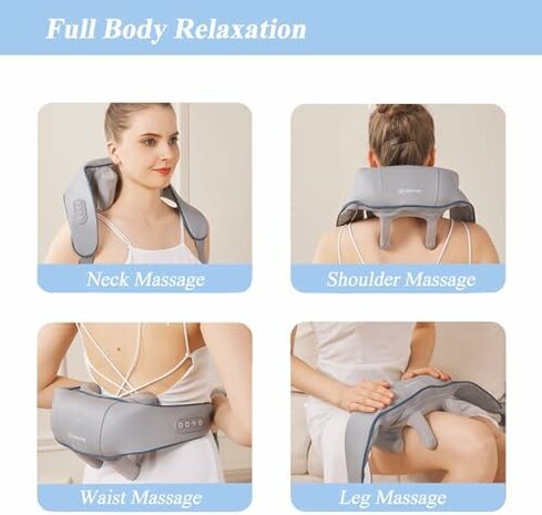Nekmassageapparaat Shiatsu-massageapparaat met warmtefunctie Schoudermassage