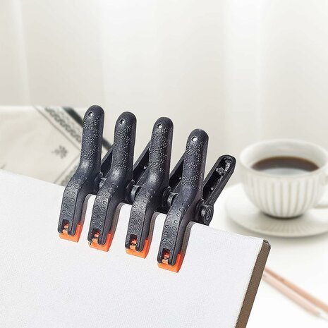 6 stuks krachtige kunststof 6" veer- markt- zeil- lijm- marktkraam klem, zwart