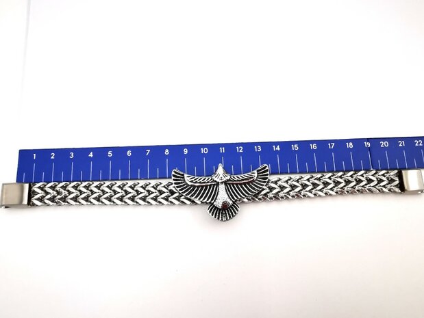 Armband Heren RVS adelaarsvleugel armband Incl Verlengstuk