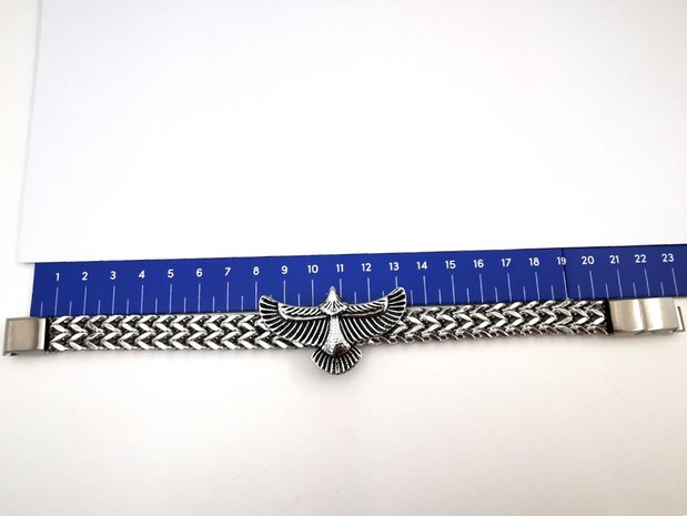 Armband Heren RVS adelaarsvleugel armband Incl Verlengstuk