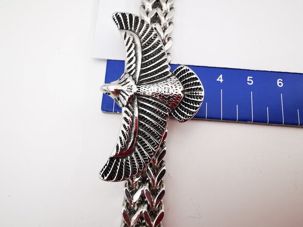 Armband Heren RVS adelaarsvleugel armband Incl Verlengstuk