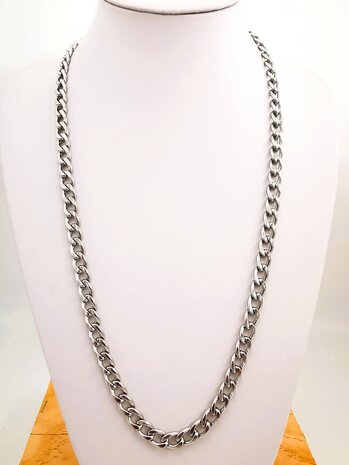 Zilverkleurige Stalen Ketting L 60 cm gourmet schakel