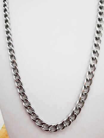 Zilverkleurige Stalen Ketting L 60 cm gourmet schakel