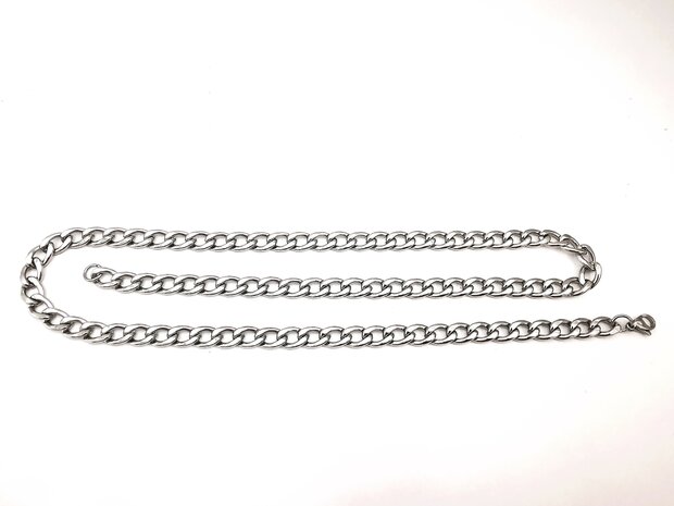 Zilverkleurige Stalen Ketting L 60 cm gourmet schakel