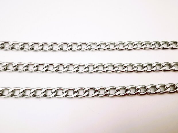 Zilverkleurige Stalen Ketting L 60 cm gourmet schakel