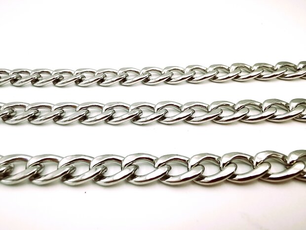 Zilverkleurige Stalen Ketting L 60 cm gourmet schakel