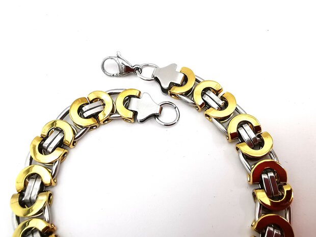 Robuuster armband van Koningsschakel in Bicolor.