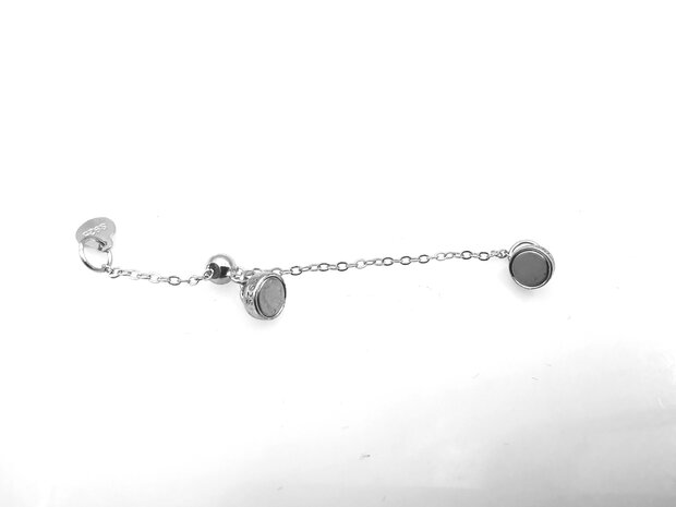 925 Sterling zilveren - Magneetsluiting met Veiligheidsketting 