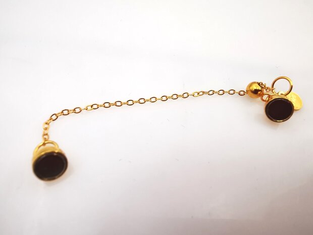 925 Sterling gold plated - Magneetsluiting met Veiligheidsketting 