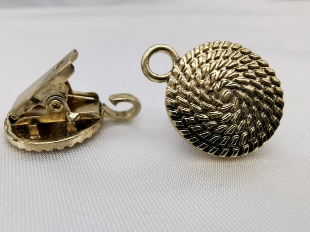 Vest clip haak, "levens cirkel"" symbool, voor vest, sjaal, omslagdoek, goudkleur