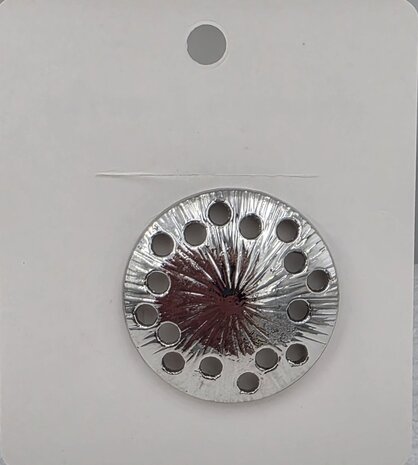 Magneet, broche, rond, levensspiraal, zilverkleurig voor omslagdoek, sjaal en vest te sluiten.