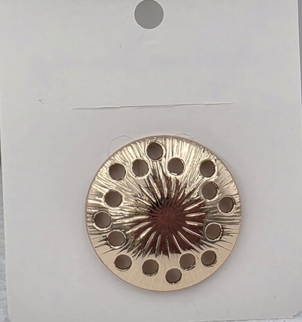 Magneet, broche, rond, levensspiraal, goudkleurig voor omslagdoek, sjaal en vest te sluiten.