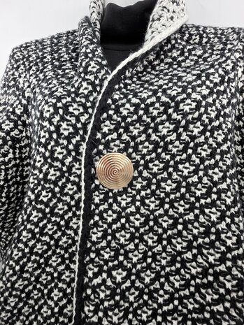 Magneet, broche, rond, levensspiraal, goudkleurig voor omslagdoek, sjaal en vest te sluiten.