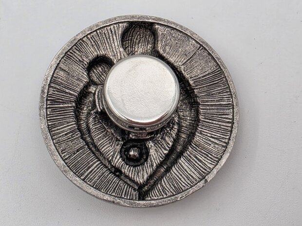 Magneet - broche - Design - Moeder en kind - Antiek zilverkleur - Ø 4.5 cm 