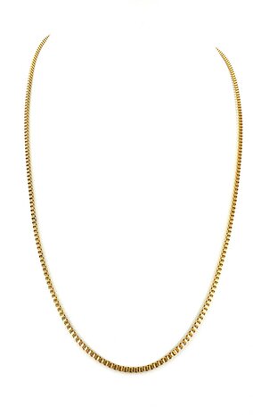Ketting- RVS vierkante Venetiaanse Schakel L 60cm * D2mm goudkleurig