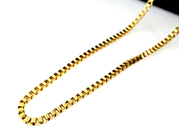 Ketting- RVS vierkante Venetiaanse Schakel L 45cm * D2mm goudkleurig