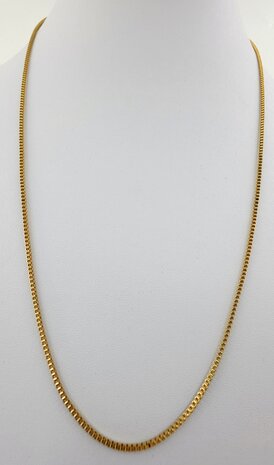 Ketting- RVS vierkante Venetiaanse Schakel L 60cm * D1.5mm goudkleurig