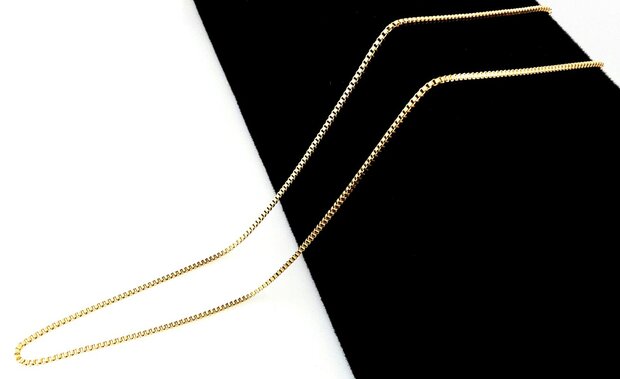 Ketting- RVS vierkante Venetiaanse Schakel L 60cm * D1.5mm goudkleurig