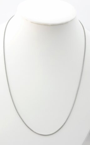 Ketting-RVS Ronde Venetiaanse Schakel L 45 cm-D 1.2mm Zilverkleurig
