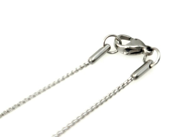 Ketting-RVS Ronde Venetiaanse Schakel L 45 cm-D 1.2mm Zilverkleurig