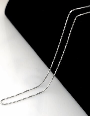 Ketting-RVS Ronde Venetiaanse Schakel L 45 cm-D 1.2mm Zilverkleurig