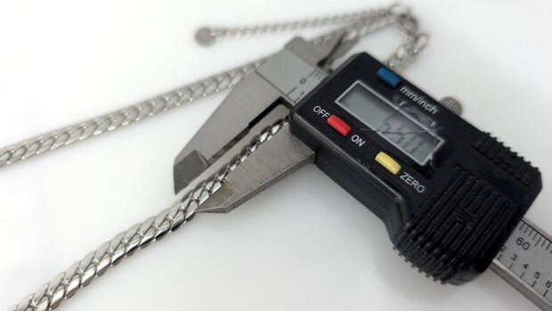 Choker / Ketting rvs Gourmetschakel / Cuban link Plat L 43 + 5cm 