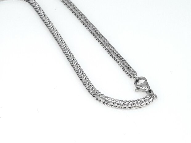 Ketting - Vossenstaart - RVS - L 60 cm - D 3mm