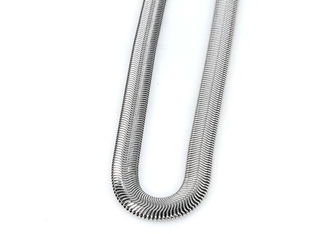 Flache Kette &ndash; Schlangenmuster &ndash; Edelstahl &ndash; L 50 cm * B 6,5 mm