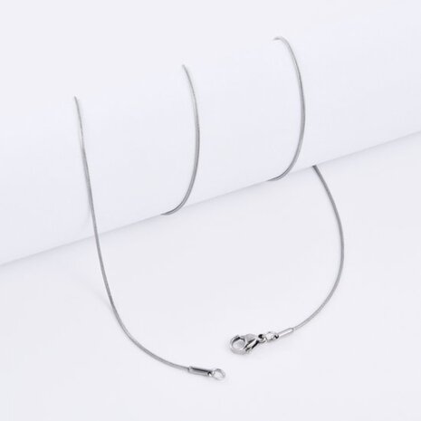 RVS slangenketting L60 cm D 0.9 mm