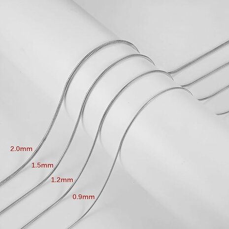 RVS slangenketting L60 cm D 0.9 mm