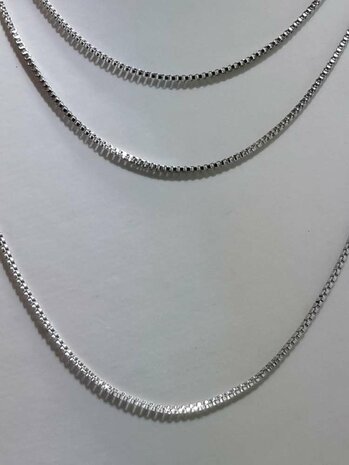 Venezianische Gliederkette aus Edelstahl, silberfarben, L&auml;nge 70 cm