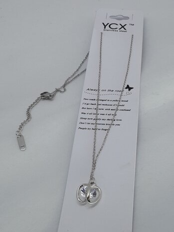 Gliederkette, Apfel, Zirkonia, Edelstahl