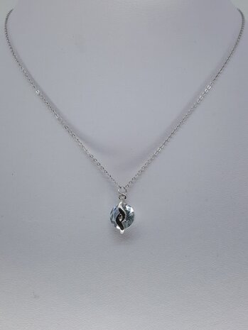 Gliederkette, rund halbe offen, Zirkonia, Edelstahl