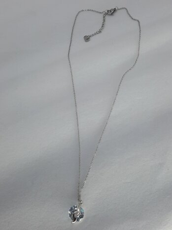 Gliederkette, rund halbe offen, Zirkonia, Edelstahl