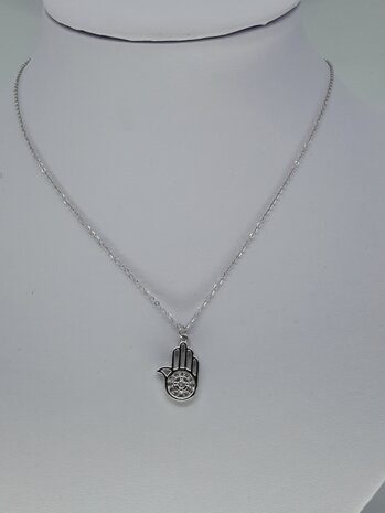 Gliederkette, hamsahand, strass, Edelstahl