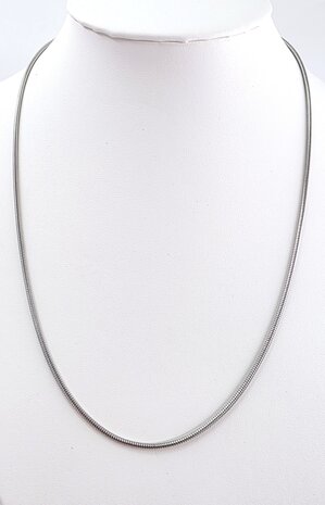 Edelstahl Runde Schlangenkette, 45 cm.