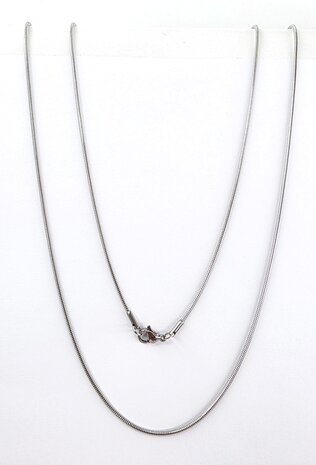 Edelstahl Runde Schlangenkette, 45 cm.