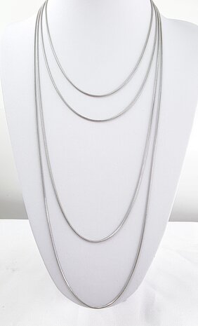 Halsketting, RVS, Ronde, Slangenketting L 70 cm