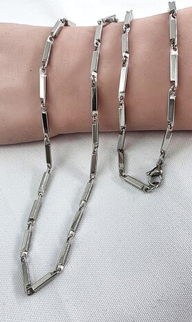 Edelstahl Poliert schakel kette, 60 cm.